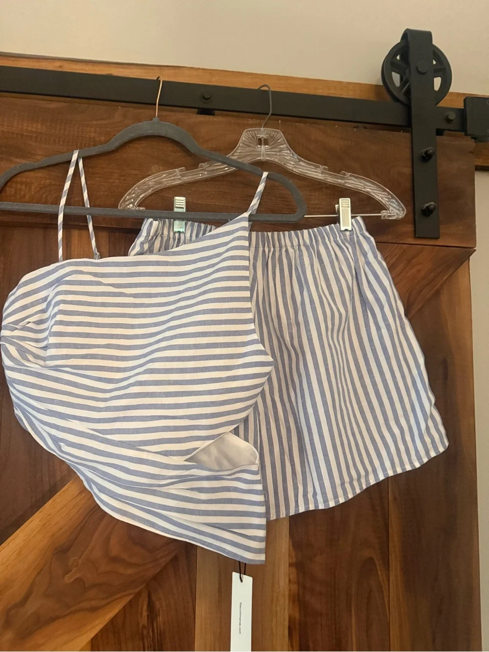 Striped Blue & White Two-Piece Matching Set